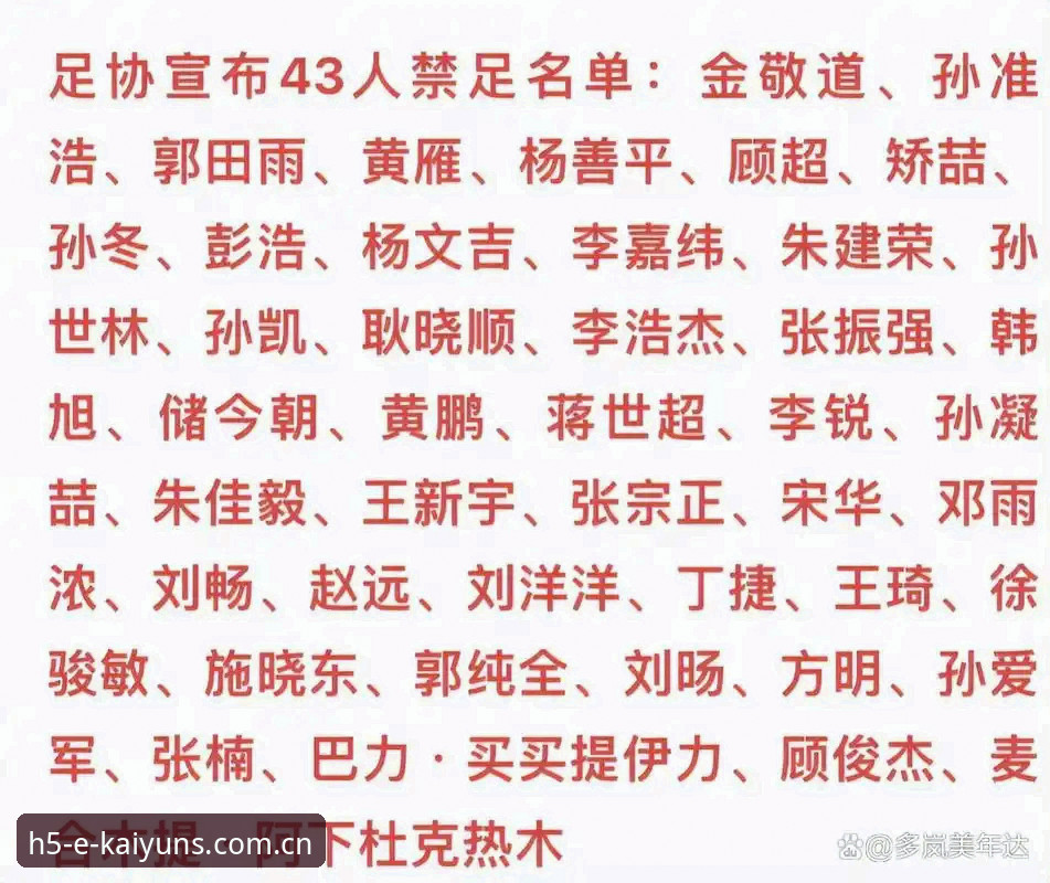 足协第三批禁足名单实用解读：凯运竞猜平台用户必看的行业治理知识